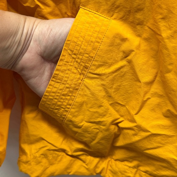 Eileen Fisher Women's Hooded Zip Up Jacket Windbreaker Size L Mango Yellow - Picture 8 of 10